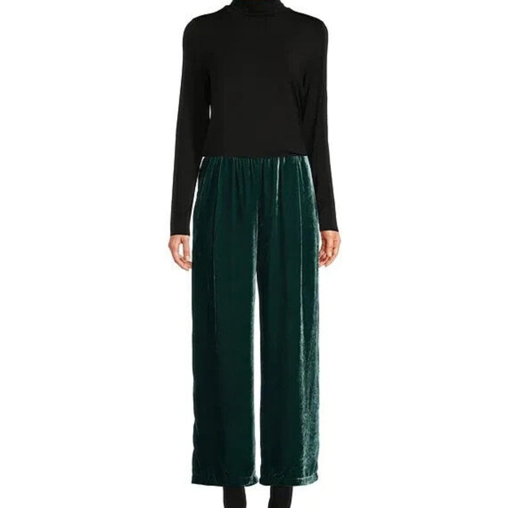 NWT Eileen Fisher Pine Velvet Wide Ankle Pants - Picture 2 of 10